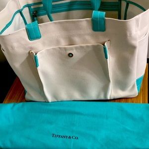 Tiffany & Co. Oversized Canvas & Leather Tote